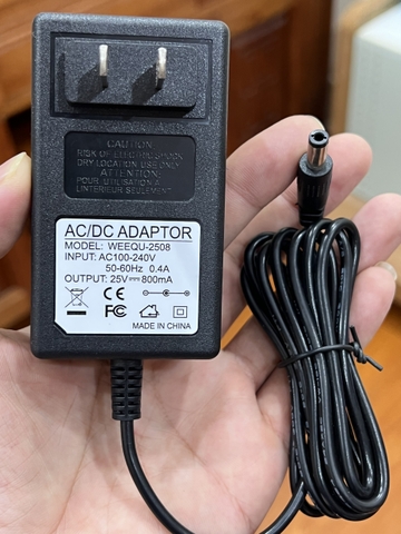 ADAPTOR NGUỒN 25V 800MA (25V 0.8A)