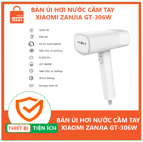 Bàn là hơi nước Xiaomi Mijia Zanjia ZJ GT-306LW bàn ủi hơi nước cầm tay nhỏ gọn công suất 1200W là phẳng các loại vải