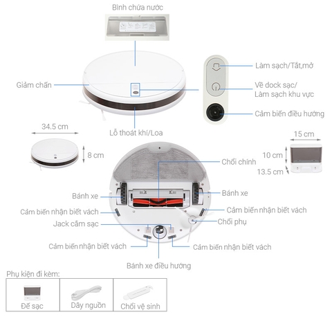 Robot hút bụi Xiaomi Mi Vacuum Mop 2 Lite - SGTShop