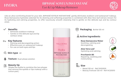Tẩy trang đa tầng dùng được cho cả Mắt & Môi - HYDRA BIPHASÉ SOYEUX INSTANTANÉ-Eye&Lip Makeup Remove