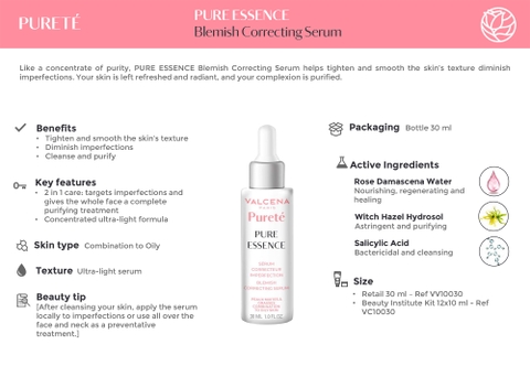 Serum thanh lọc cân bằng,phục hồi da dầu - Pureté-PURE ESSENCE