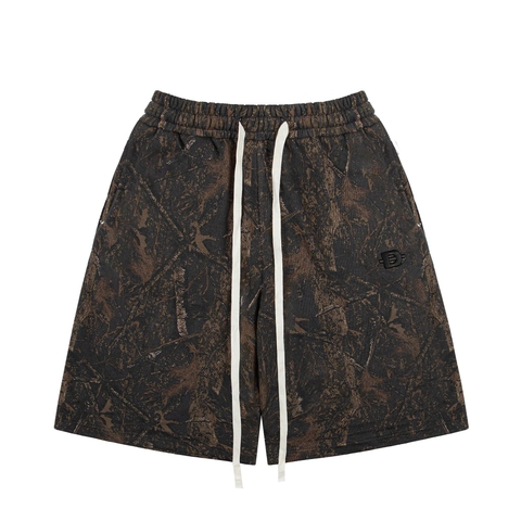 Quần short lửng hoạ tiết lá rừng DAVIES màu đen nâu Commando Short