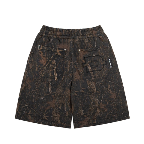 Quần short lửng hoạ tiết lá rừng DAVIES màu đen nâu Commando Short
