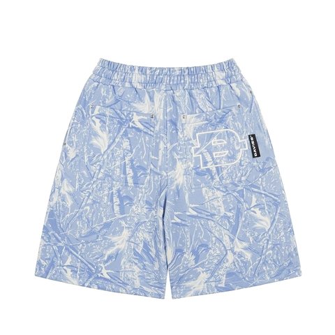 Quần short lửng hoạ tiết lá rừng DAVIES màu xanh dương Commando Short