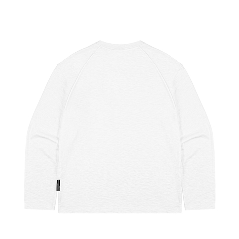 Áo thun trắng dài tay nam nữ DAVIEScổ tròn Slub Raglan Long Sleeve Tee