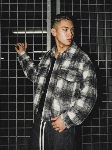 Áo khoác bomber nỉ dạ hiphop xám đen DAVIES Crop Bomber Jacket Classy