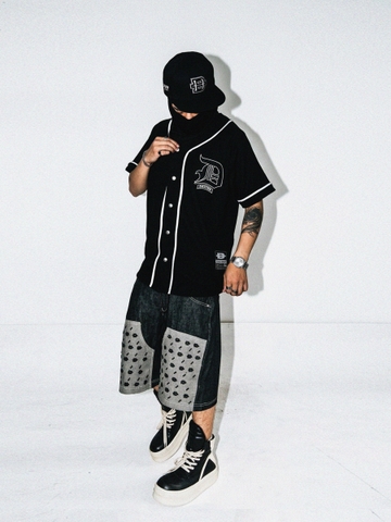Áo bóng chày hiphop nam nữ DAVIES phối hình in su