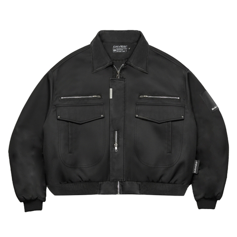 áo khoác bomber nữ nam local brand màu đen vải dù