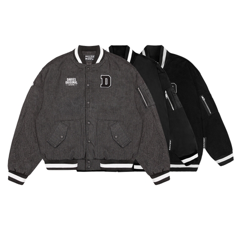 áo khoác bomber nam nữ form rộng màu đen vải dù, kaki local brand