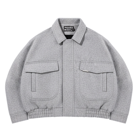 DSW CROP BOMBER JACKET CLASSY - DẠ XÁM ĐEN