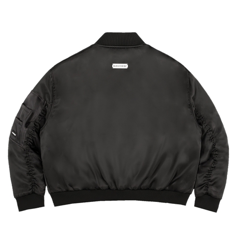 Áo khoác bomber tay nhún logo inox DAVIES khóa kéo túi hộp phong cách hiphop dù 2 lớp Maverick Jacket|