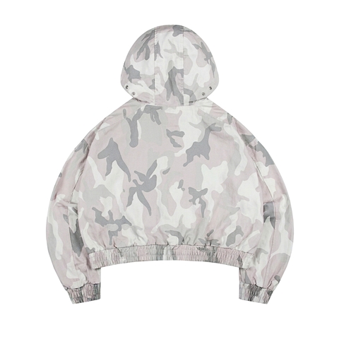 Áo khoác kaki DAVIES hoạ tiết camo trắng Obscure Cloak Hooded Jacket