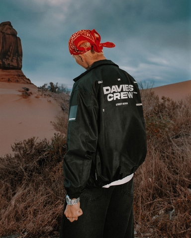 áo khoác dù local brand nữ nam form rộng màu đen Davies