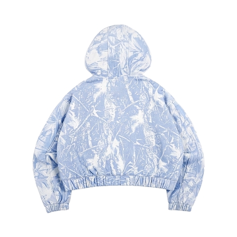 Áo khoác nỉ bông DAVIES hoạ tiết lá rừng xanhdương Commando Hoodie Zip