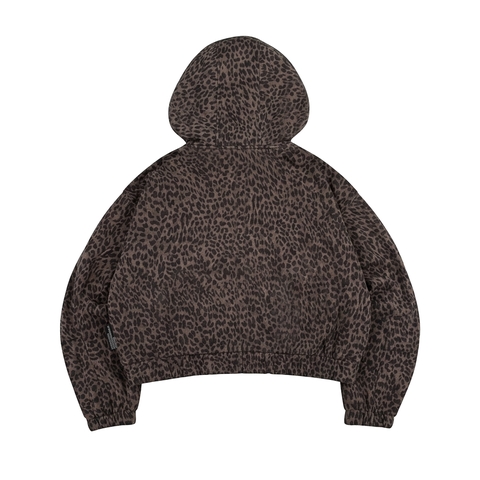 Áo khoác nỉ bông DAVIES hoạ tiết da beo nâu đen Commando Hoodie Zip