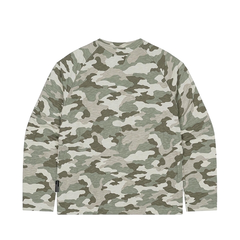 Áo phông tay dài hiphop DAVIES hoạ tiết camo Textured Slub Tee