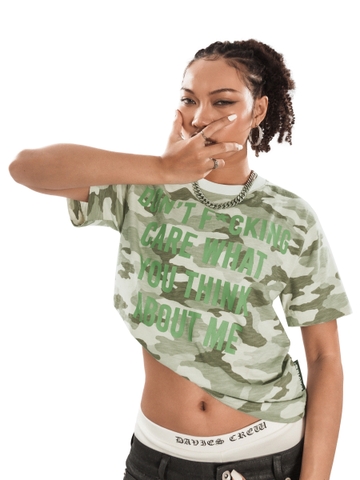 Áo phông phom vừa hiphop DAVIES hoạ tiết camo Textured Slub Tee