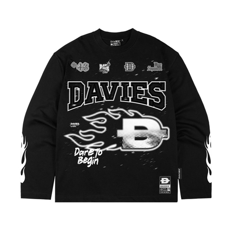 áo thun tay dài form rộng hình in họa tiết trước ngực nam nữ chất thun cotton