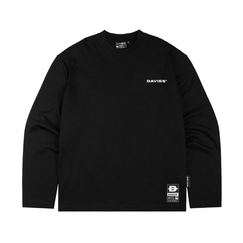 Áo thun dài tay in logo Davies thiết kế form rộng, chất liệu cotton, logo in sắc nét sau lưng trước ngực