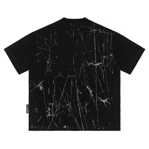 áo thun in hình tràn viền ma nữ form rộng đen trắng thun cotton