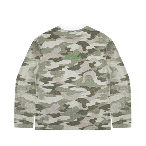 Áo phông cotton DAVIES hoạ tiết camo Crew Slub Long Sleeve Tee