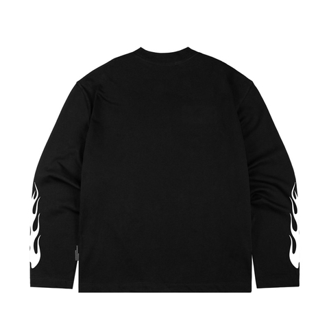 áo thun tay dài form rộng hình in họa tiết trước ngực nam nữ chất thun cotton