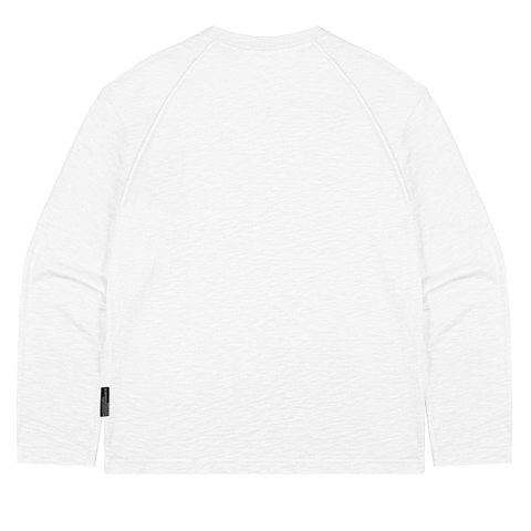 Áo thun trắng dài tay nam nữ DAVIEScổ tròn Slub Raglan Long Sleeve Tee