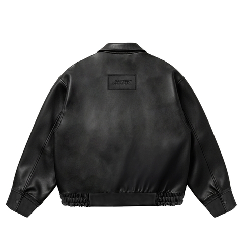varsity jacket nam nữ da màu đen local brand Davies