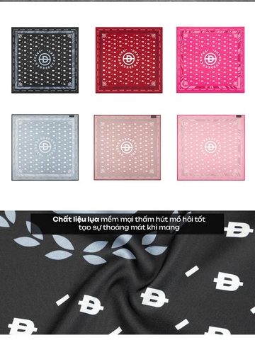 Khăn bandana nam nữ in hoạ tiết vải lụa nhiều màu Davies