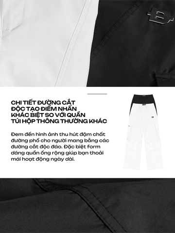 Quần local brand đẹp túi hộp nam nữ màu đen trắng