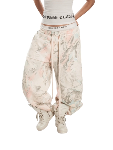 Quần nỉ ống rộng DAVIES hoạ tiết loang màu hologram Commando Sweatpant