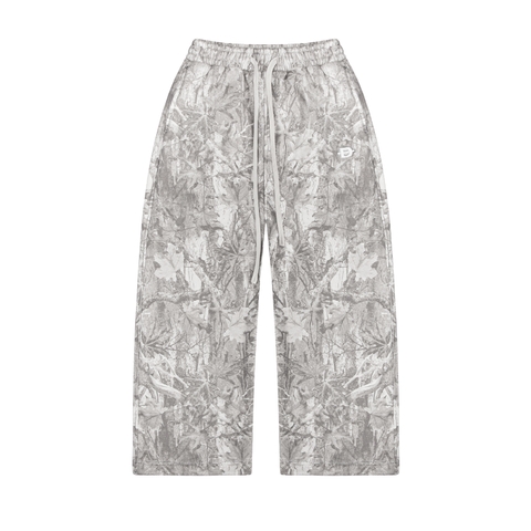 Quần nỉ ống rộng cạp chun DAVIES hoạ tiết lá rừng