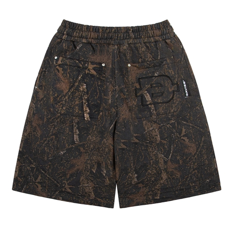 Quần short lửng hoạ tiết lá rừng  DAVIES màu đen nâu Commando Short