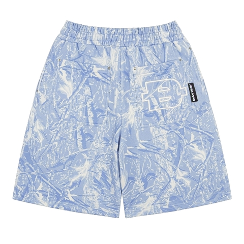 Quần short lửng hoạ tiết lá rừng  DAVIES màu xanh dương Commando Short