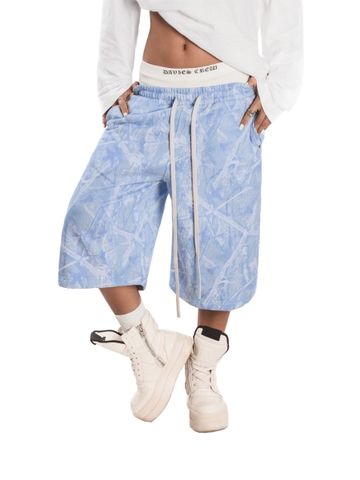 Quần short lửng hoạ tiết loang màu hologram DAVIES Commando Short