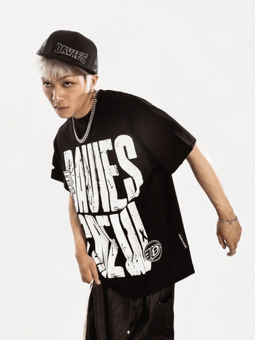 Áo phông nam nữ hiphop DAVIES form rộng hình in chữ phá cách