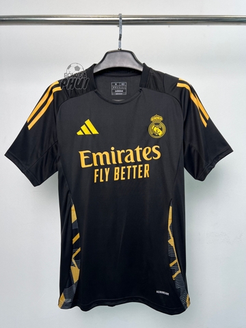 ÁO TẬP REAL ĐEN 2025