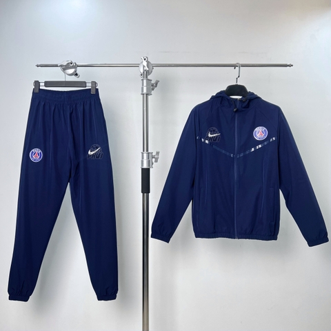 BỘ KHOÁC GIÓ MŨ PSG XANH THAN