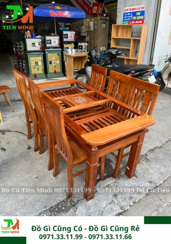 Thanh Lý Bộ bàn ăn 6 ghế gỗ sồi