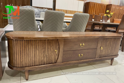 Kệ tv elip gỗ sồi cánh lùa 1m8