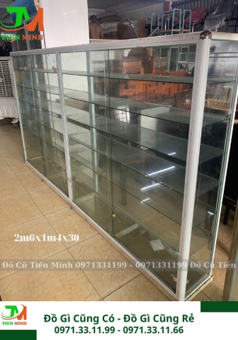 Tủ kính 2m6x30x1m4