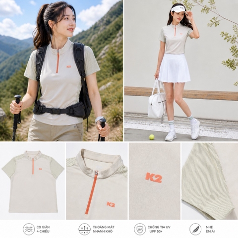 Áo K2 1/4zip Nữ KWM22246