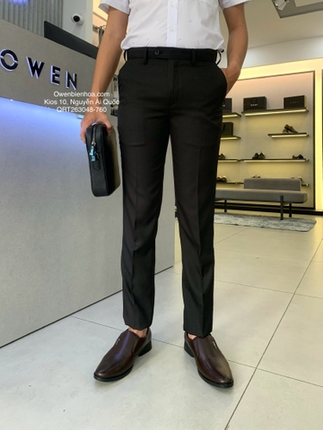 QUẦN TÂY QRT263048 đen kẻ chìm