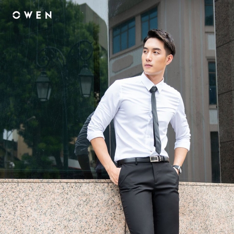 ÁO SƠ MI TRẮNG DÀI TAY NANO KHÔNG TÚI AS255301D