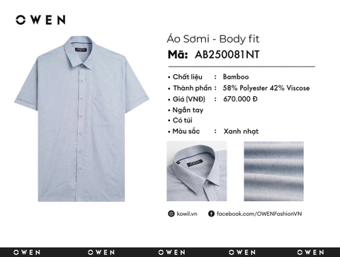 ÁO SƠ MI NGẮN TAY AB250081NT