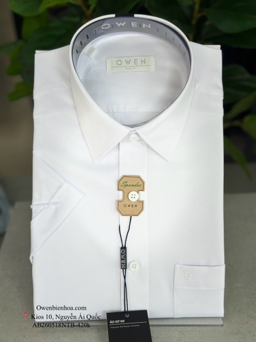 ÁO SƠ MI TRẮNG DÀI TAY POLYESTER CÓ TÚI AR240316DT