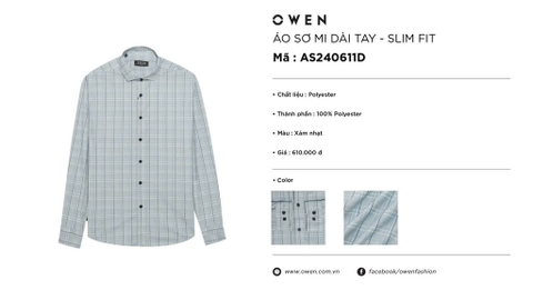 ÁO SƠ MI DÀI TAY AS240611D
