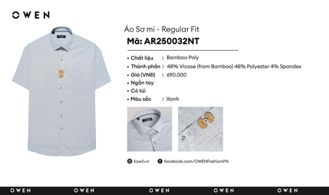 ÁO SƠ MI NGẮN TAY AR250032NT