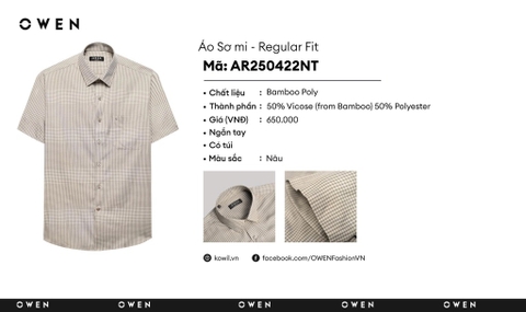 ÁO SƠ MI NGẮN TAY AB250422NT
