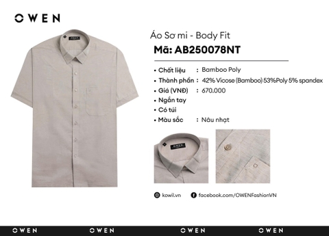 ÁO SƠ MI NGẮN TAY AB250078NT